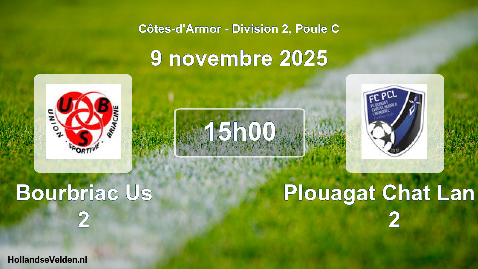 Geplande wedstrijd: Bourbriac Us 2 - Plouagat Chat Lan Fc 2 (9 novembre 2025)