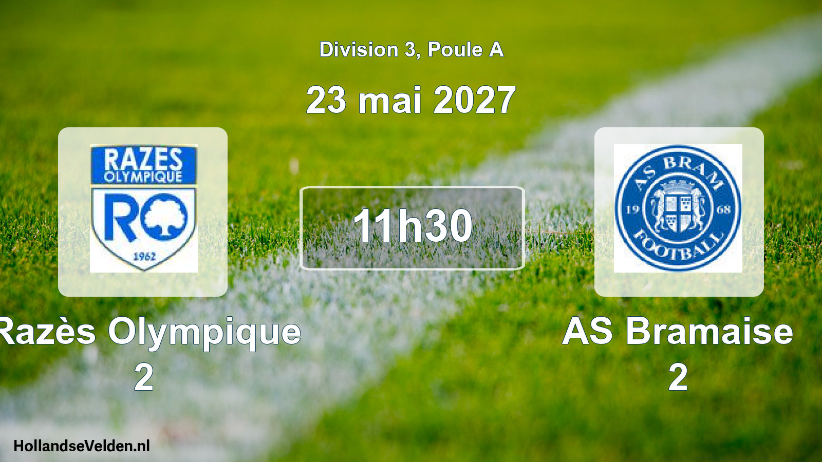 Match programmé: Razès Olympique 2 - AS Bramaise 2 (23 mai 2027)