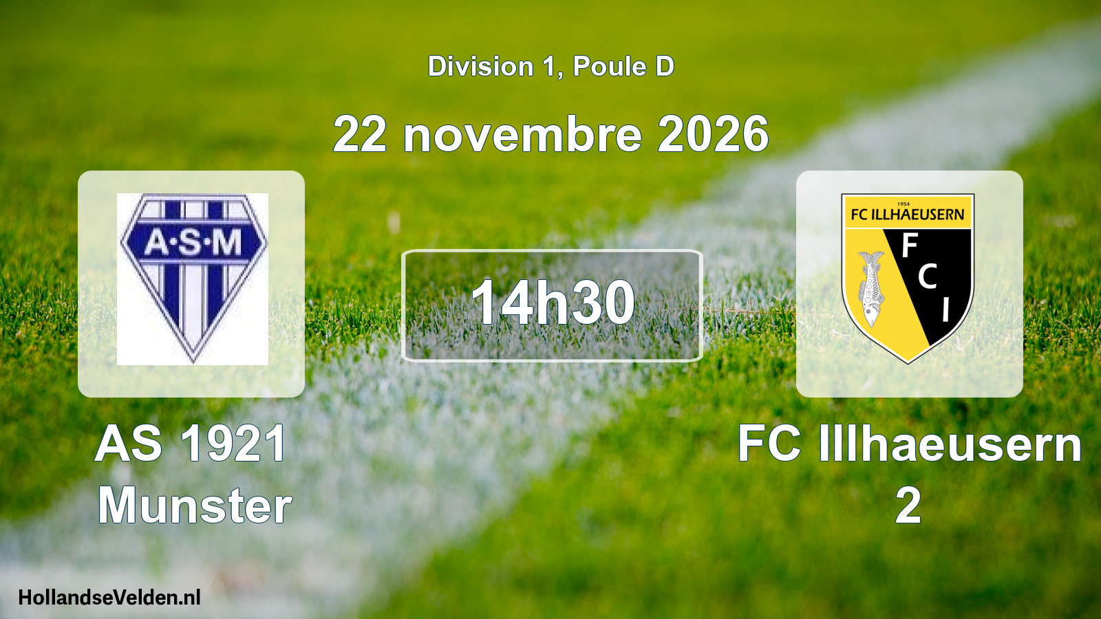 Match programmé: AS 1921 Munster - FC Illhaeusern 2 (22 novembre 2026)