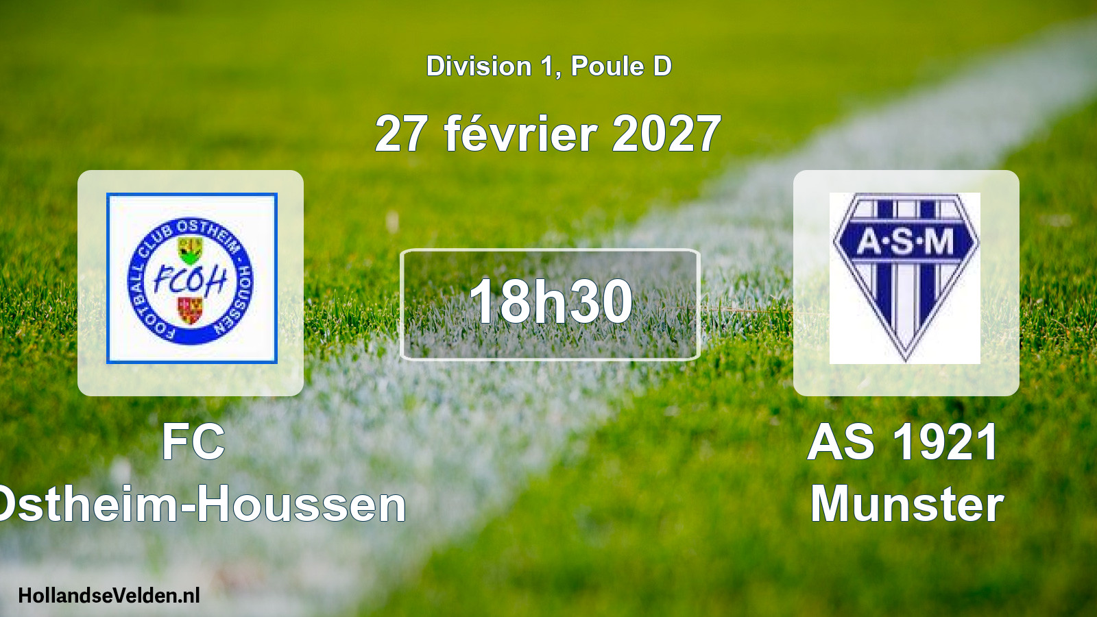 Match programmé: FC Ostheim-Houssen - AS 1921 Munster (27 février 2027)
