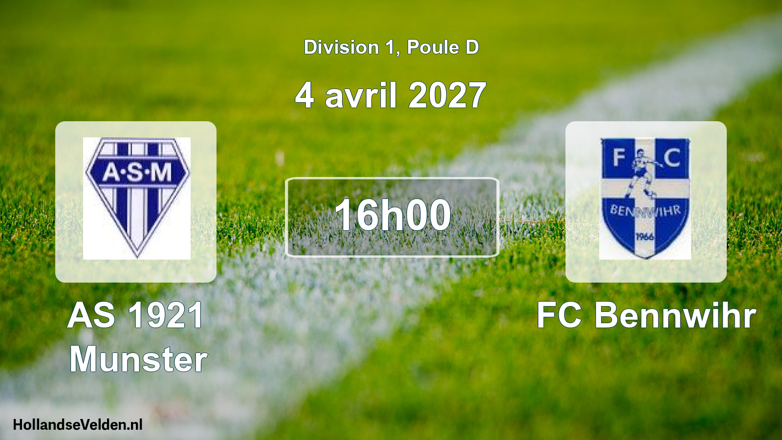 Scheduled Match: AS 1921 Munster - FC Bennwihr (4 April 2027)