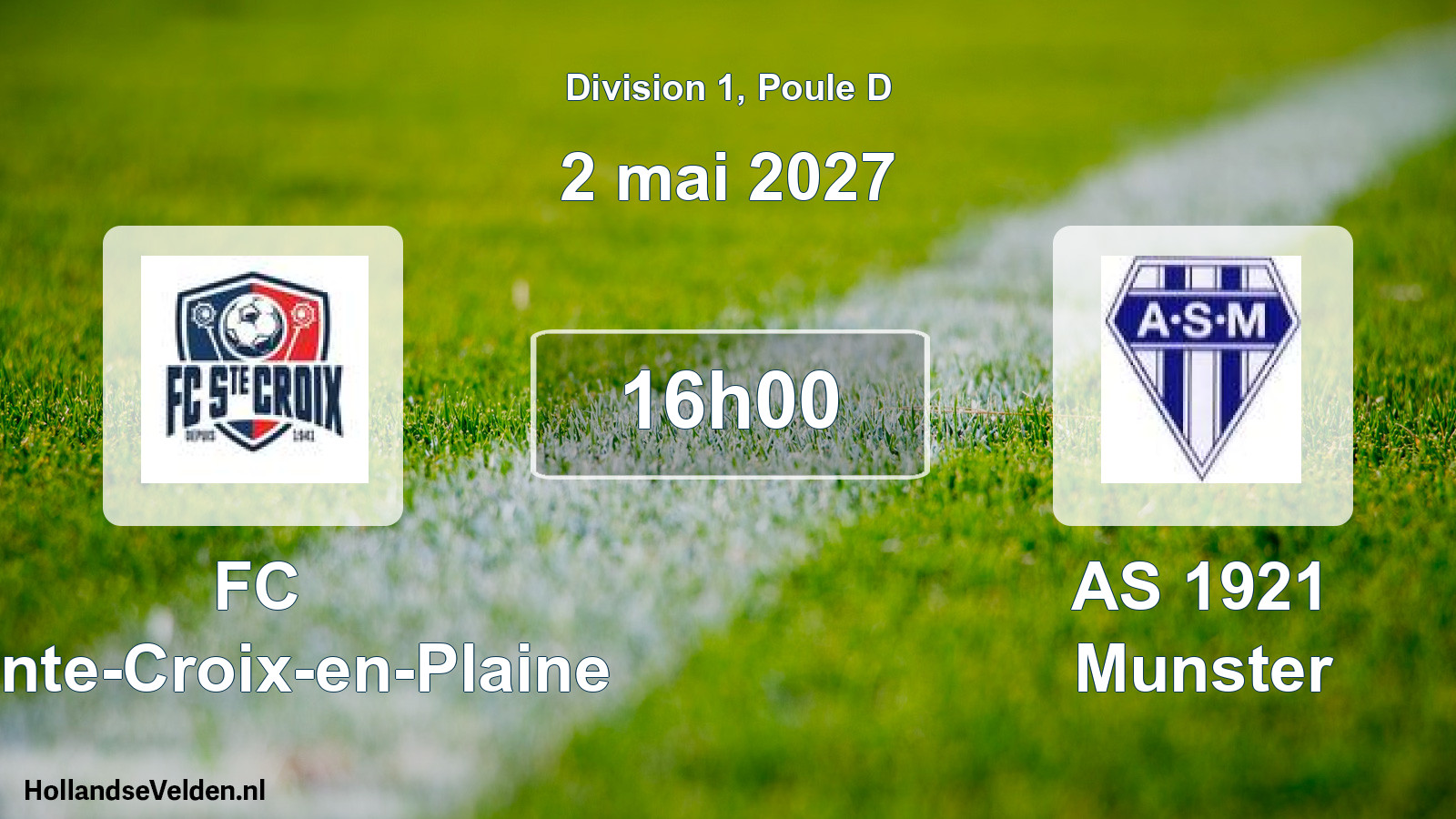 Match programmé: FC Sainte-Croix-en-Plaine - AS 1921 Munster (2 mai 2027)