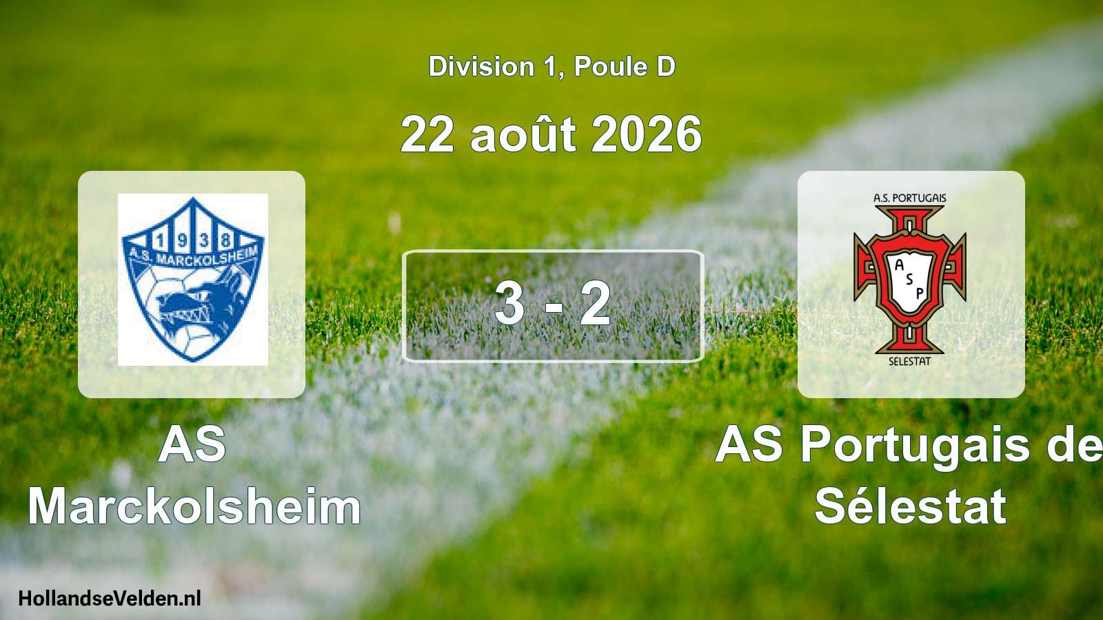Total number of matches played: AS Marckolsheim - AS Portugais de Sélestat 3 - 2 (22 August 2026)
