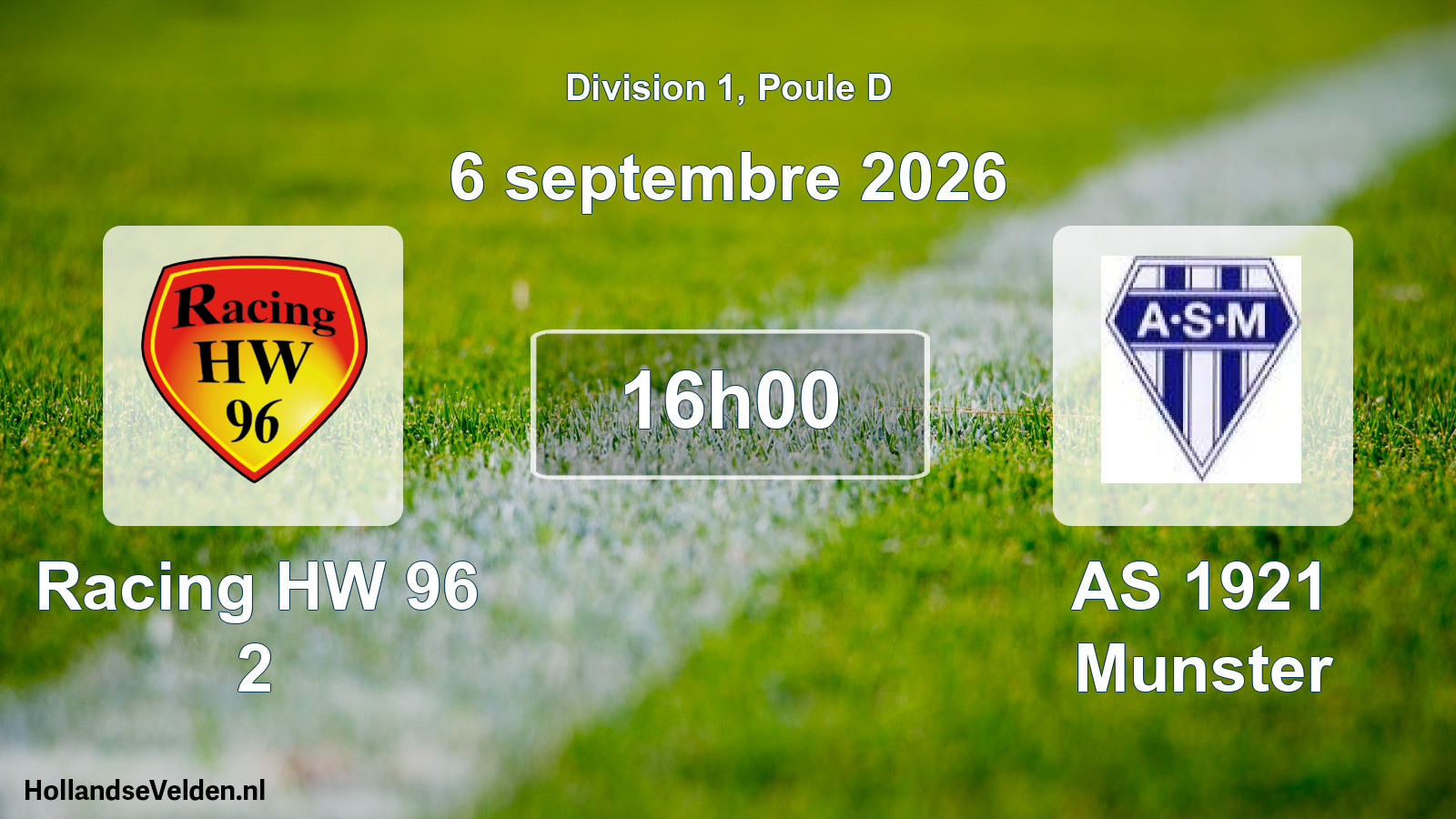 Scheduled Match: Racing HW 96 2 - AS 1921 Munster (6 September 2026)