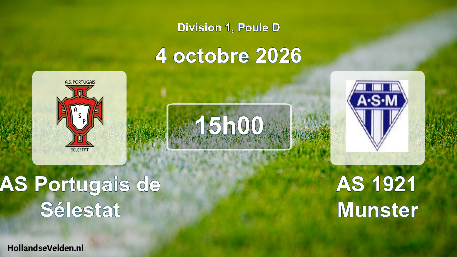 Match programmé: AS Portugais de Sélestat - AS 1921 Munster (4 octobre 2026)