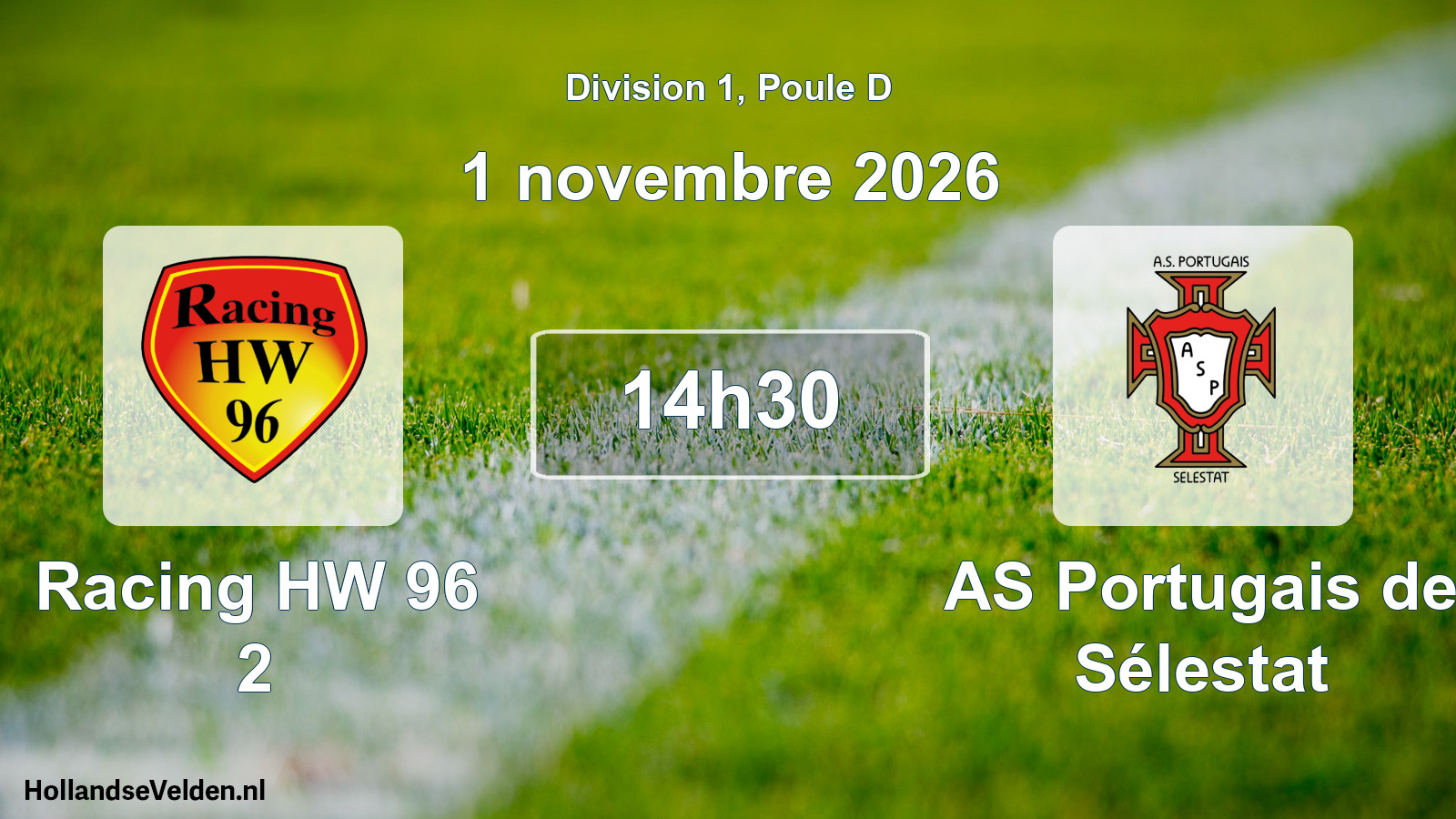 Scheduled Match: Racing HW 96 2 - AS Portugais de Sélestat (1 November 2026)
