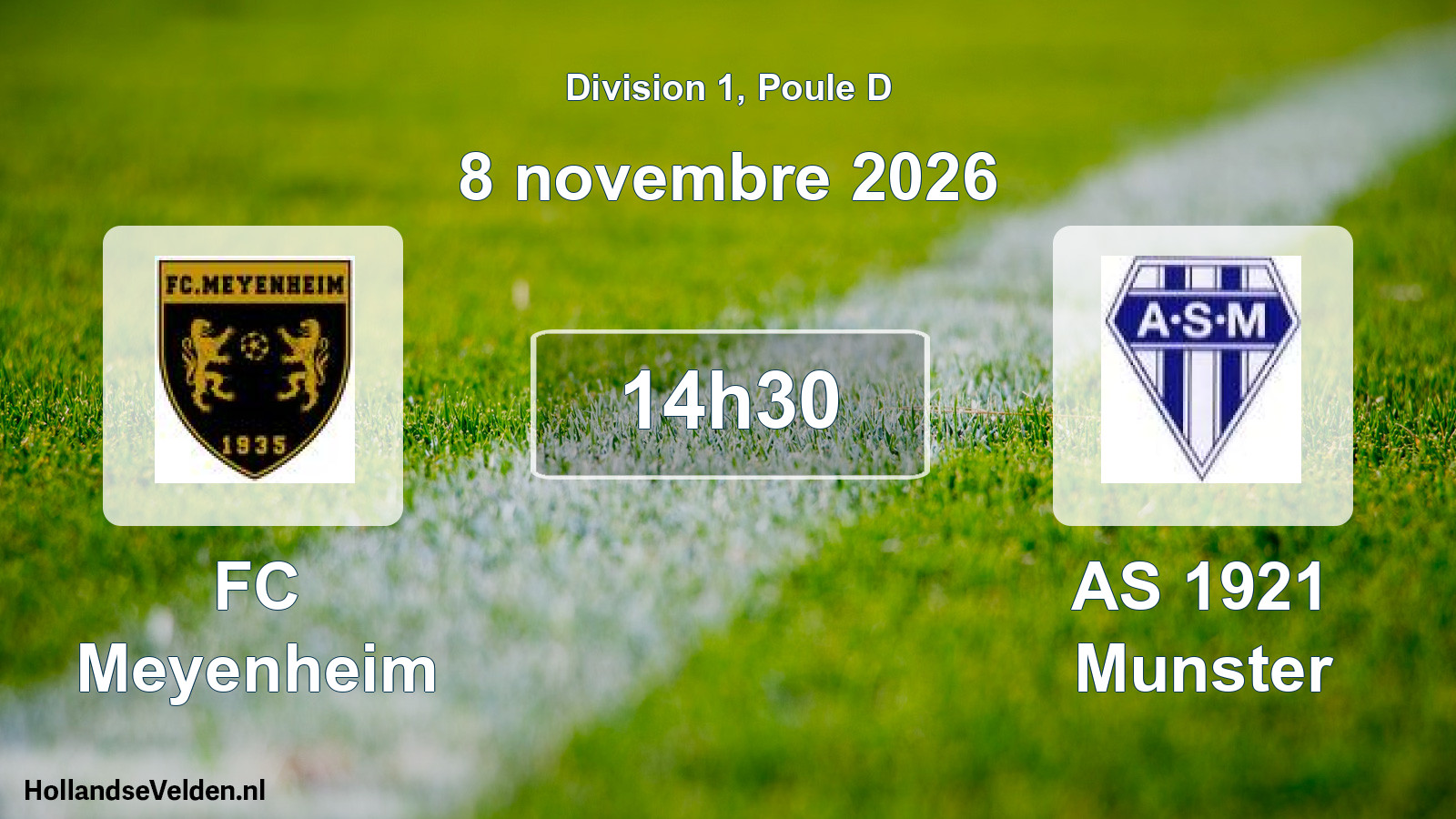 Match programmé: FC Meyenheim - AS 1921 Munster (8 novembre 2026)