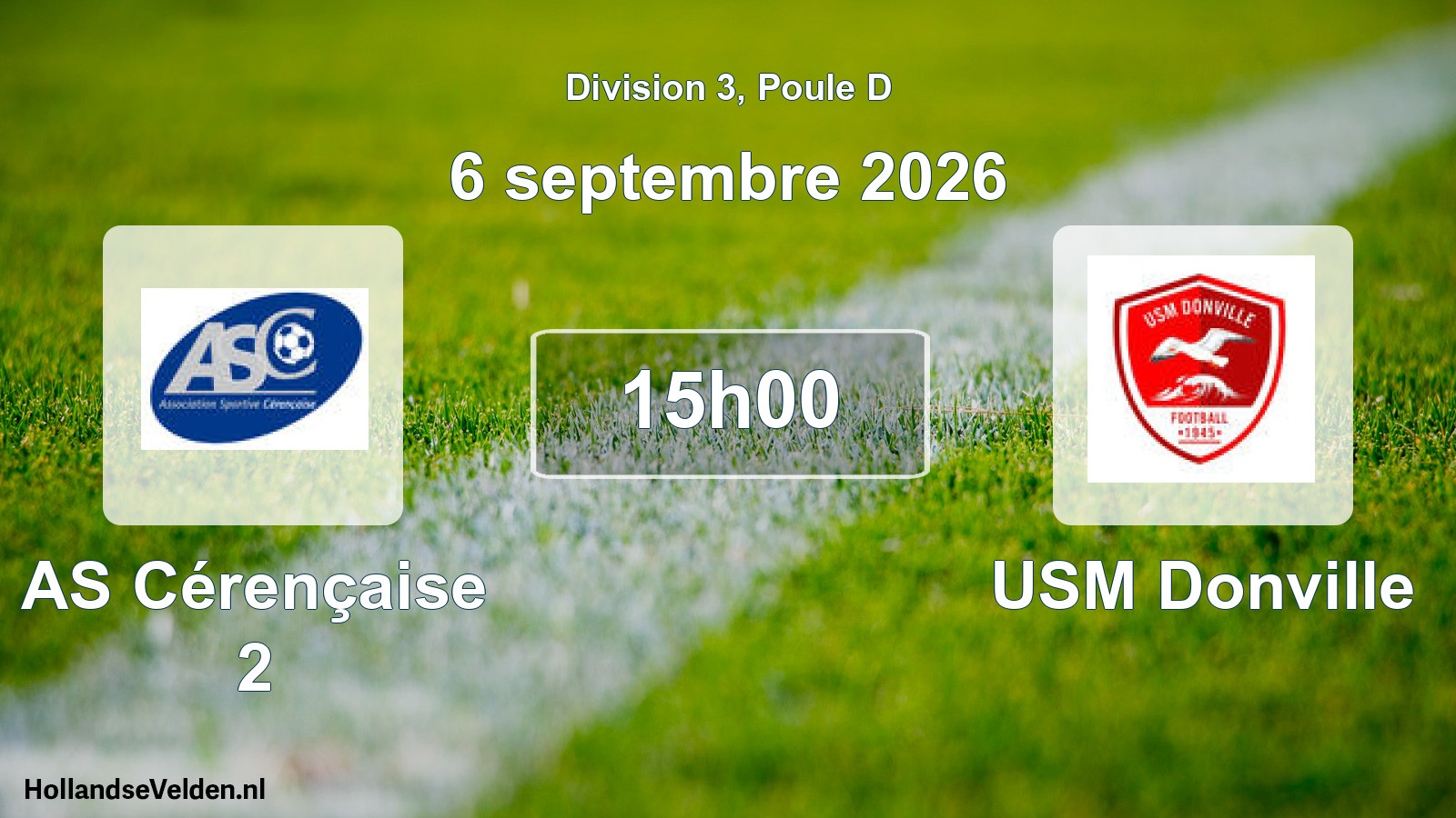 Scheduled Match: AS Cérençaise 2 - USM Donville (6 September 2026)