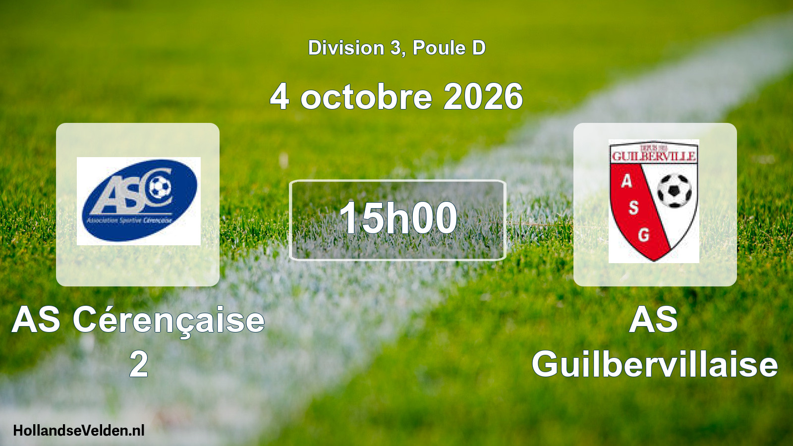 Match programmé: AS Cérençaise 2 - AS Guilbervillaise (4 octobre 2026)
