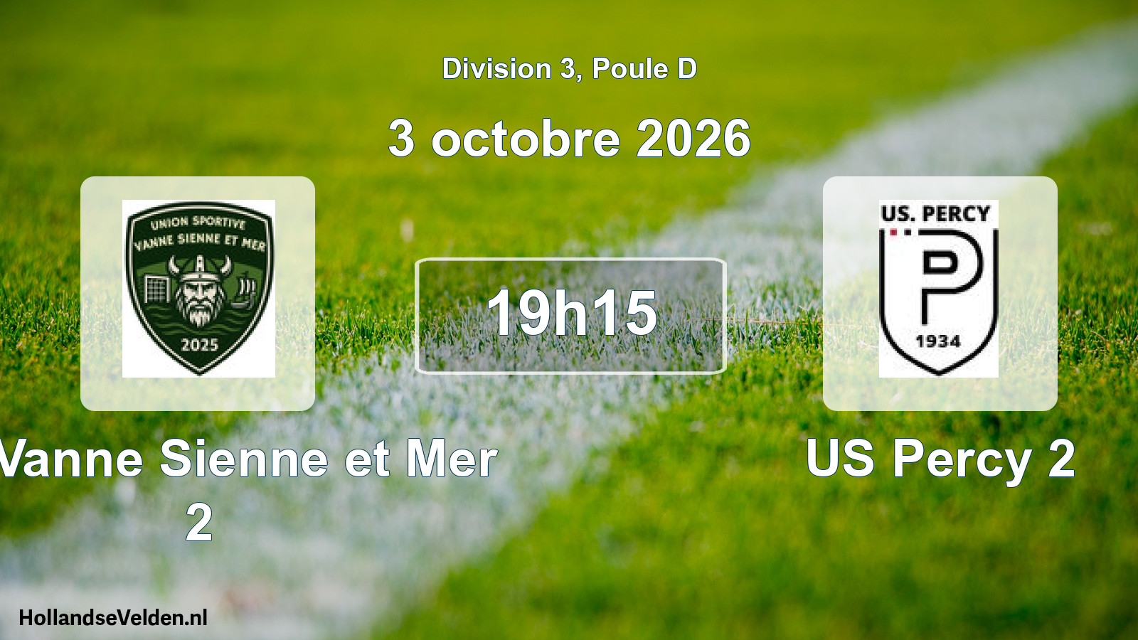 Match programmé: US Vanne Sienne et Mer 2 - US Percy 2 (3 octobre 2026)
