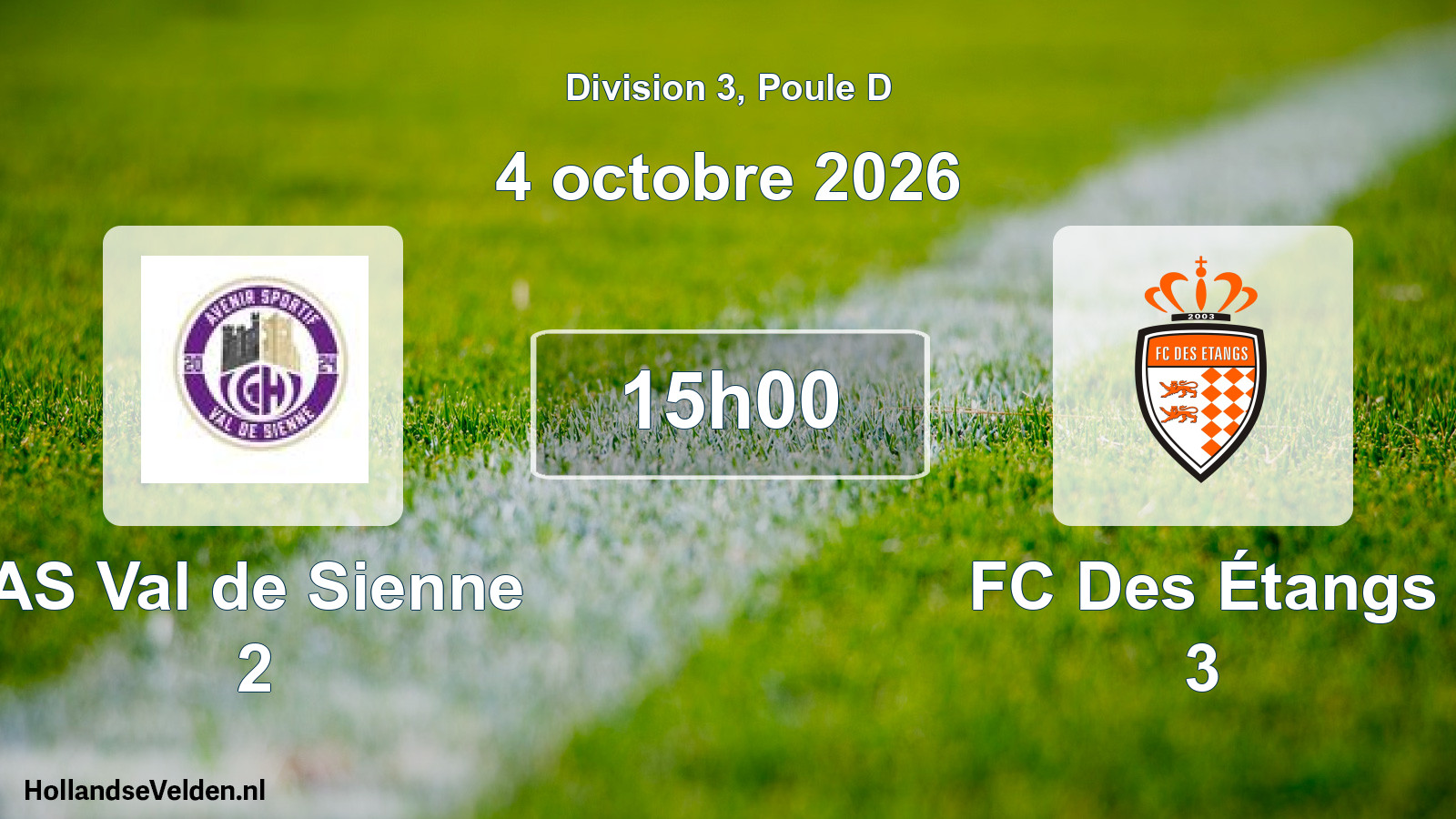 Match programmé: AS Val de Sienne 2 - FC Des Étangs 3 (4 octobre 2026)