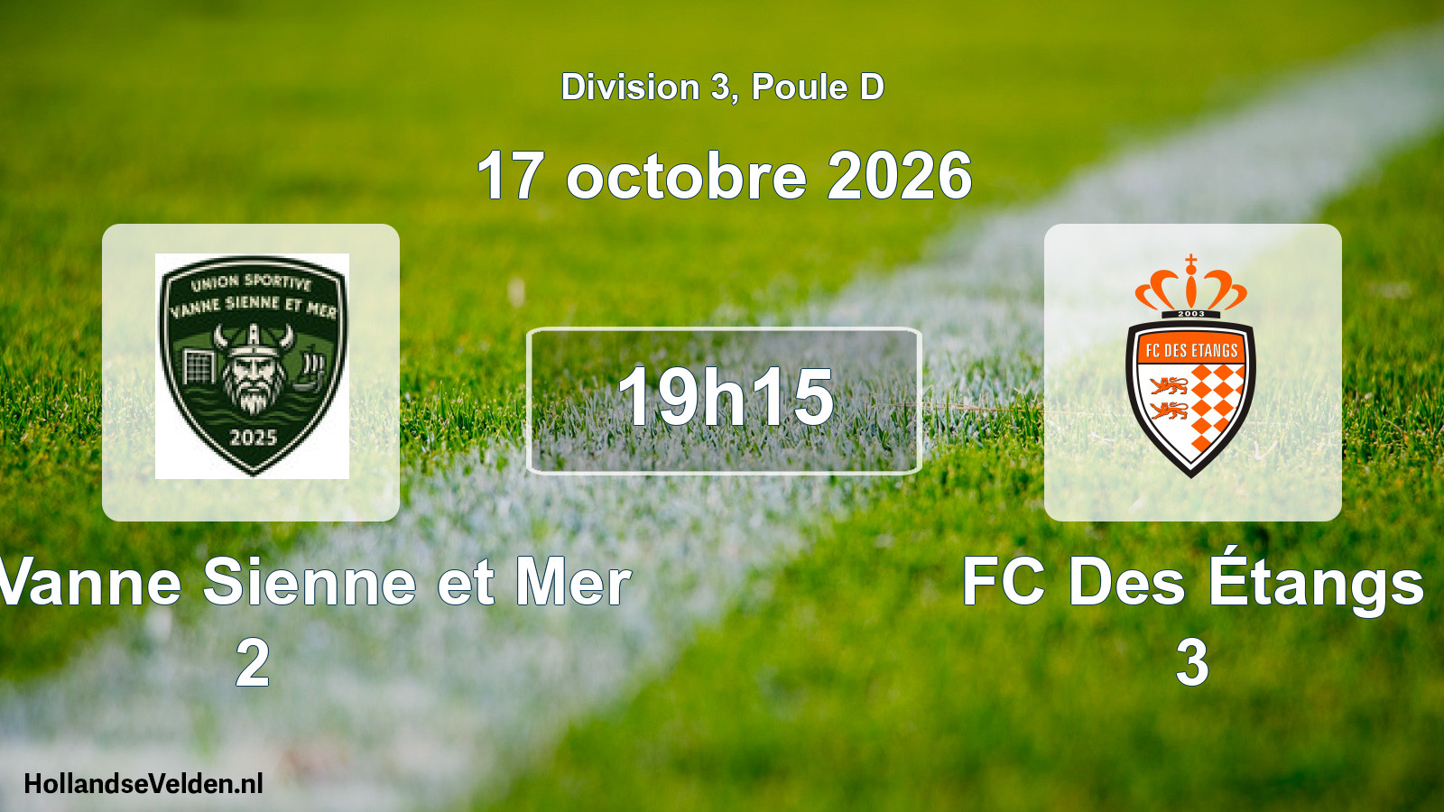 Match programmé: US Vanne Sienne et Mer 2 - FC Des Étangs 3 (17 octobre 2026)