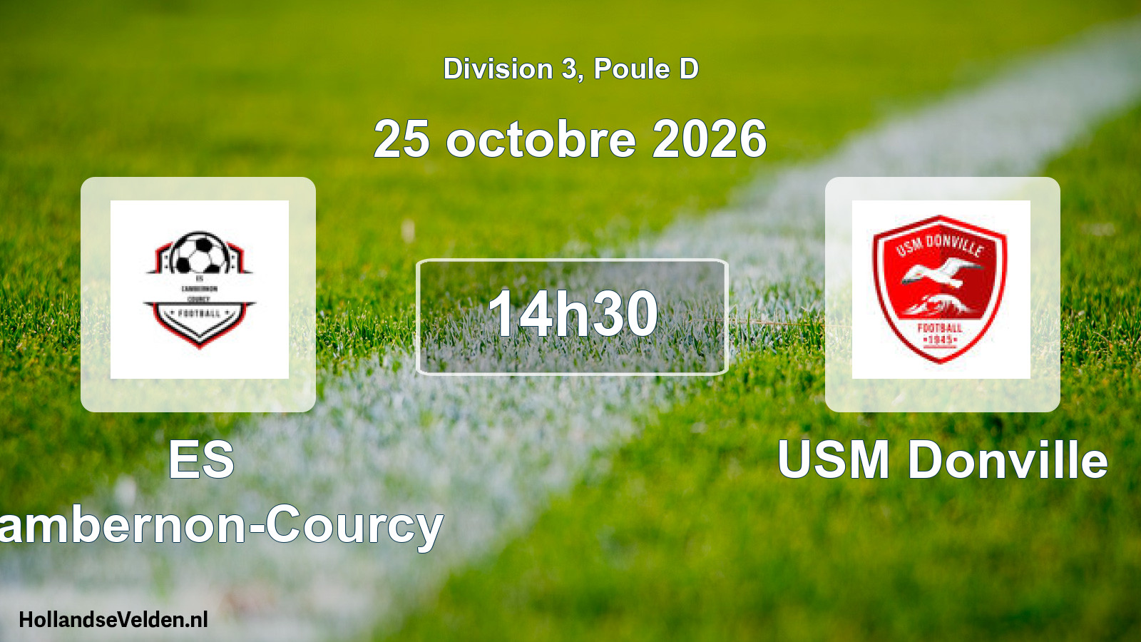 Match programmé: ES Cambernon-Courcy - USM Donville (25 octobre 2026)