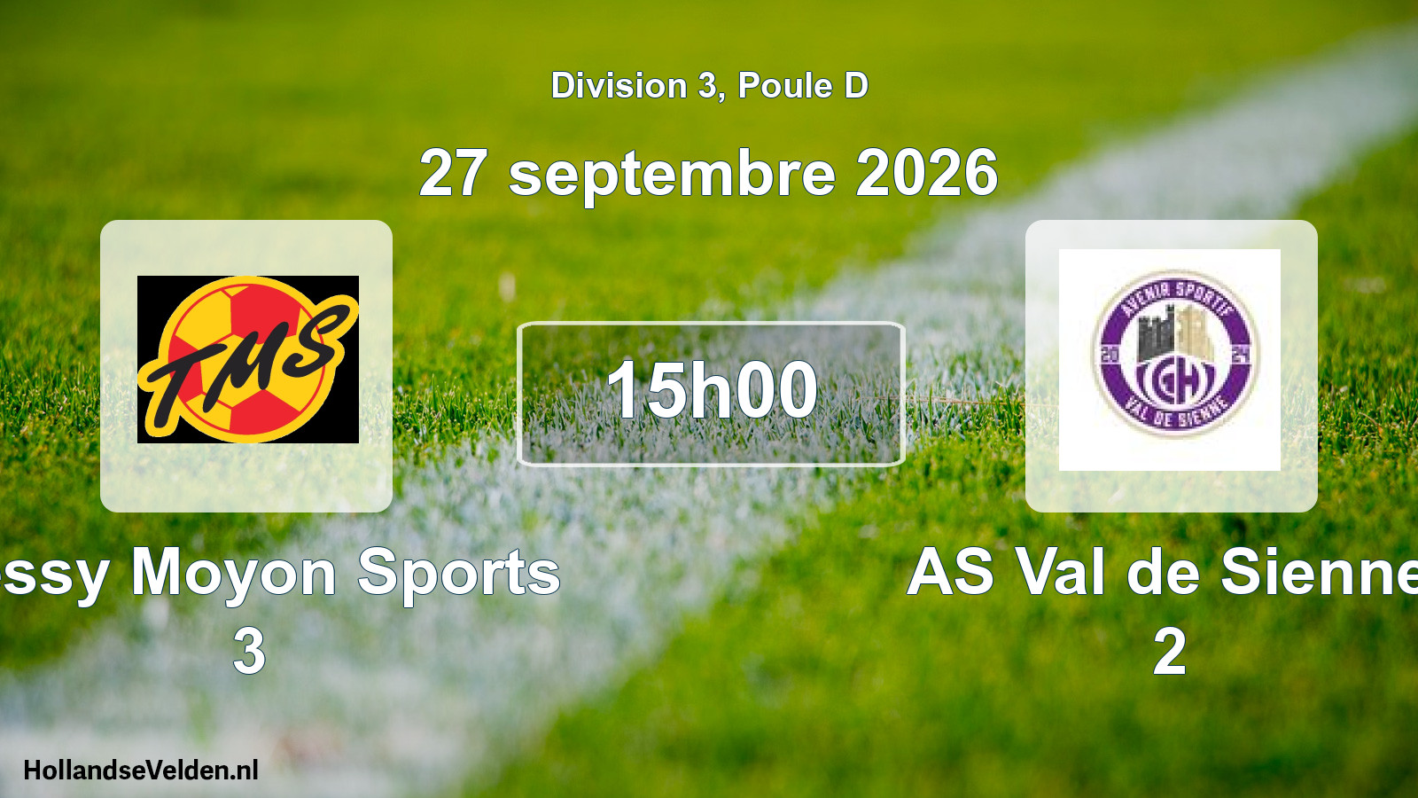 Match programmé: Tessy Moyon Sports 3 - AS Val de Sienne 2 (27 septembre 2026)