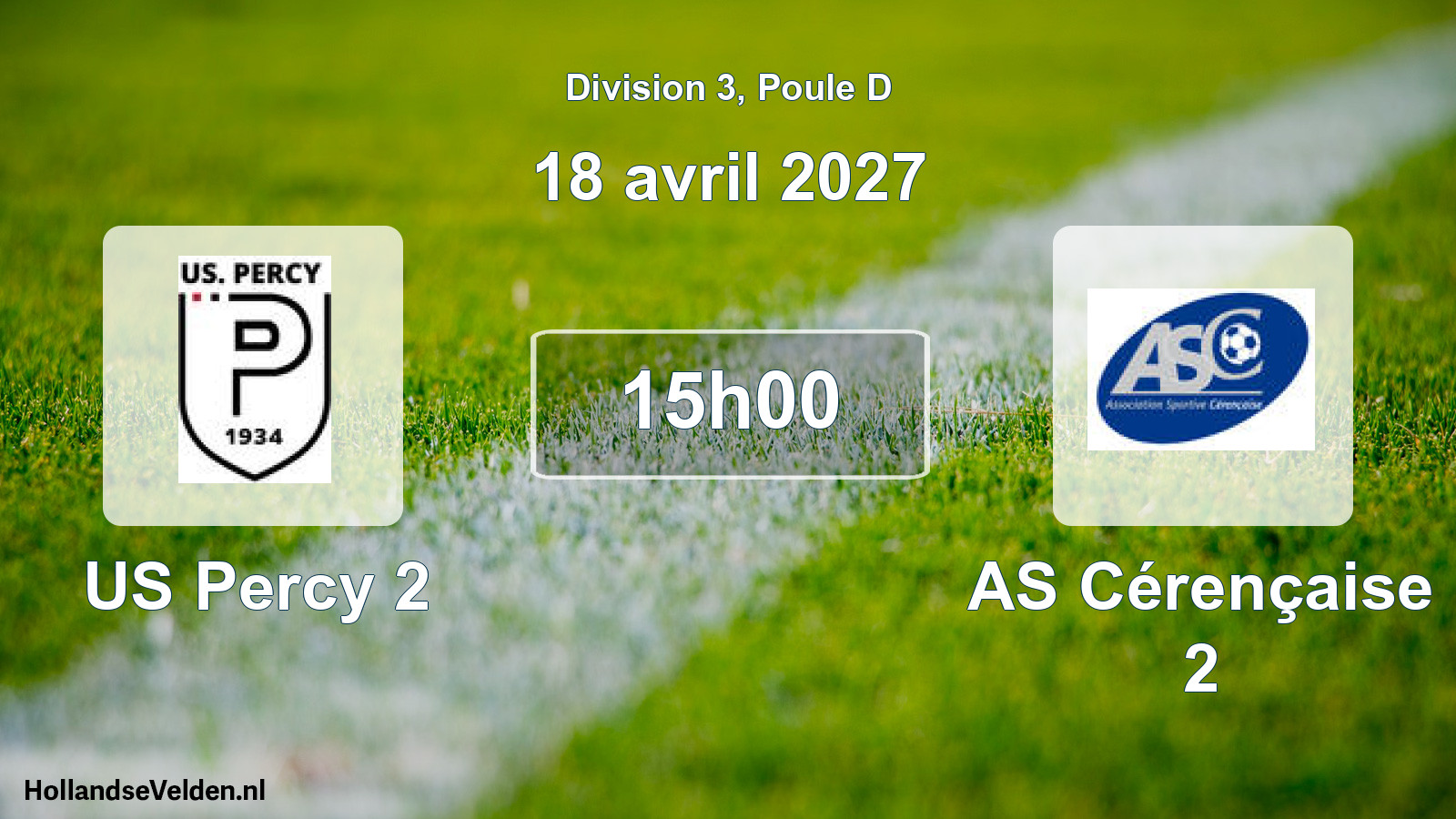 Scheduled Match: US Percy 2 - AS Cérençaise 2 (18 April 2027)