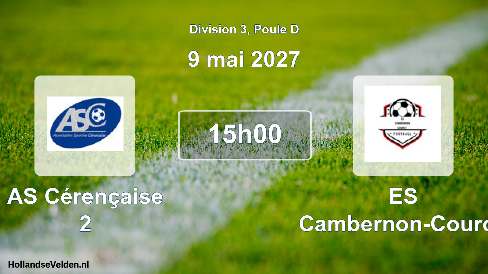 Match programmé: AS Cérençaise 2 - ES Cambernon-Courcy (9 mai 2027)