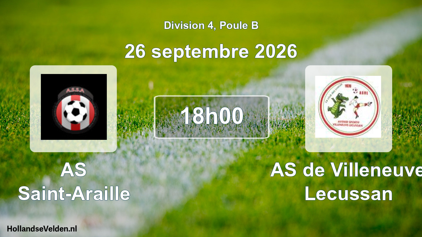 Match programmé: AS Saint-Araille - AS de Villeneuve Lecussan (26 septembre 2026)
