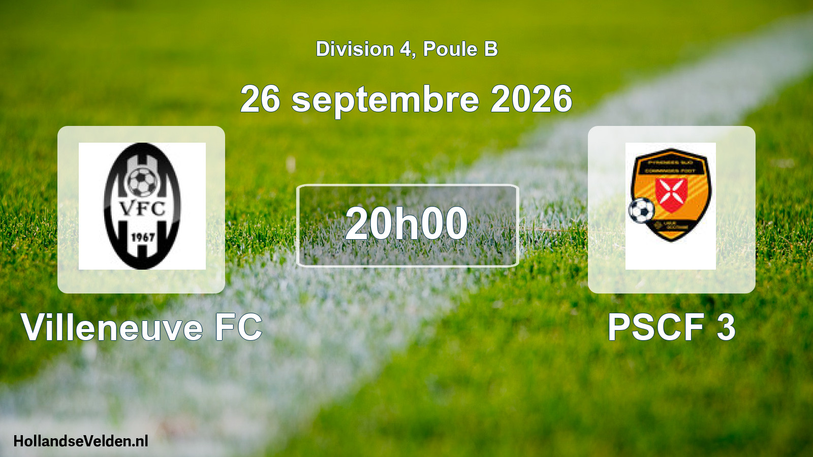 Match programmé: Villeneuve FC - PSCF 3 (26 septembre 2026)