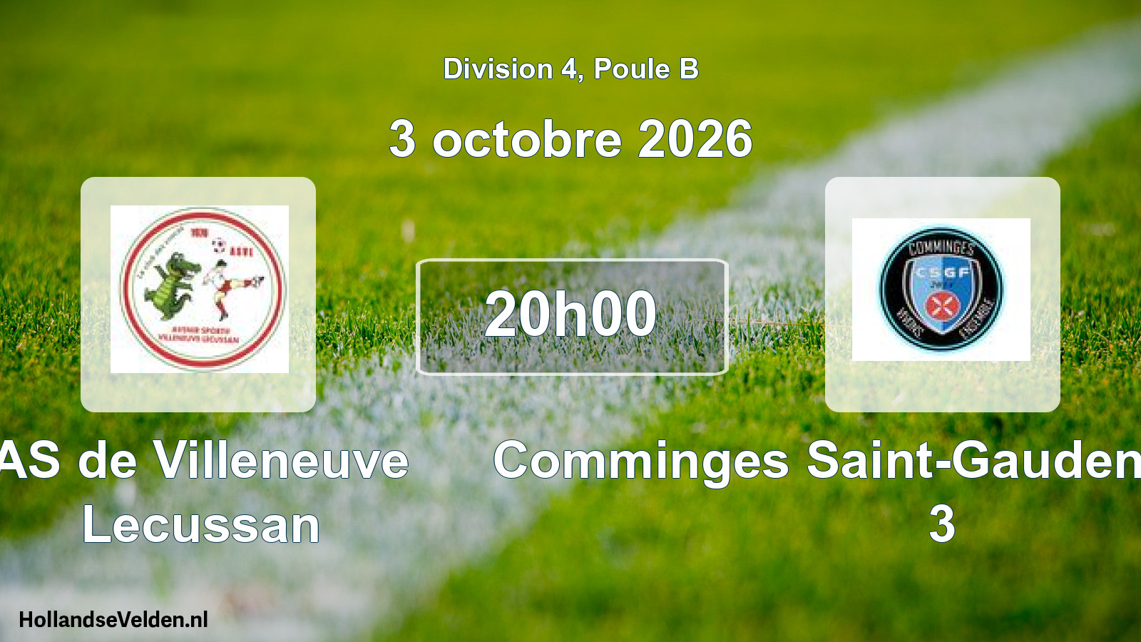 Scheduled Match: AS de Villeneuve Lecussan - Comminges Saint-Gaudens Football 3 (3 October 2026)
