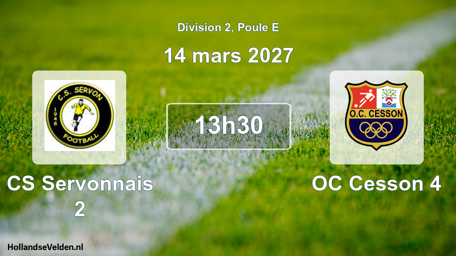 Scheduled Match: CS Servonnais 2 - OC Cesson 4 (14 March 2027)