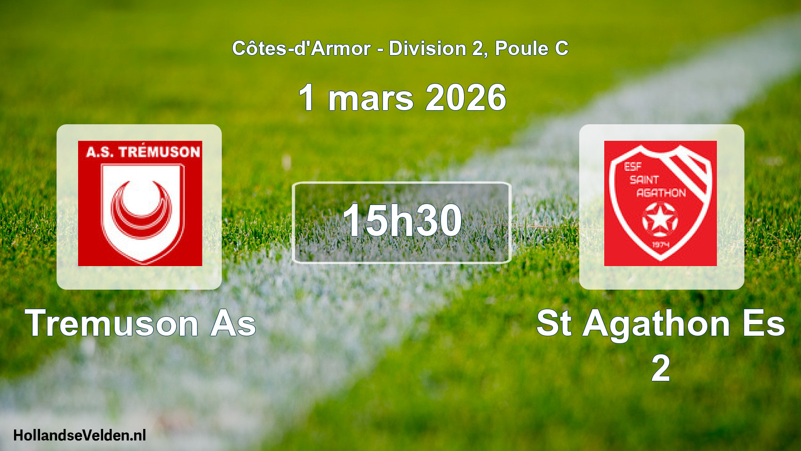 Geplande wedstrijd: Tremuson As - St Agathon Es 2 (1 maart 2026)