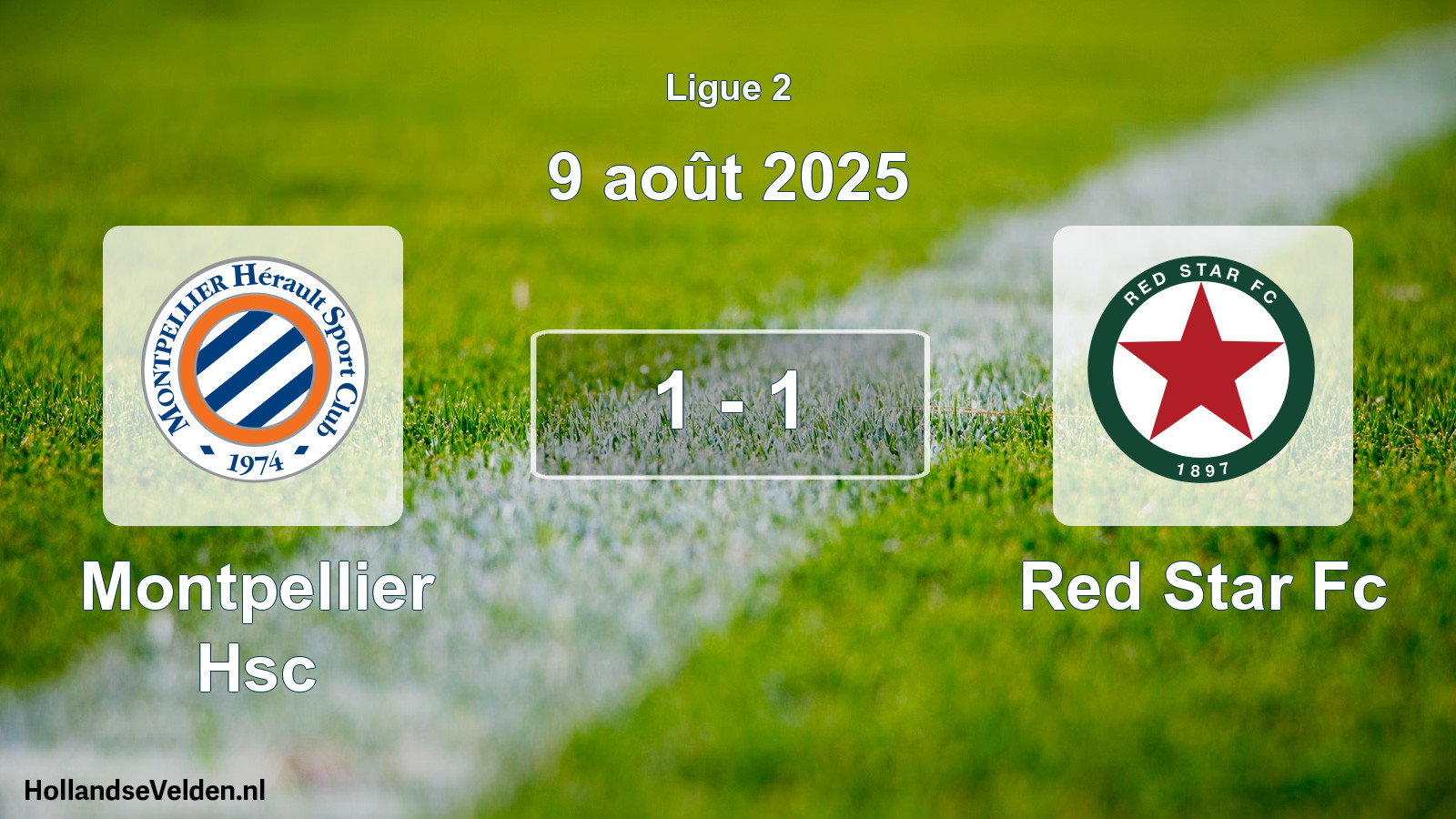 Gespeelde wedstrijd: Montpellier Hsc - Red Star Fc 1 - 1 (9 août 2025)