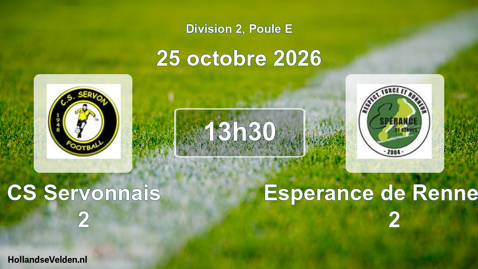 Scheduled Match: CS Servonnais 2 - Esperance de Rennes FC 2 (25 October 2026)