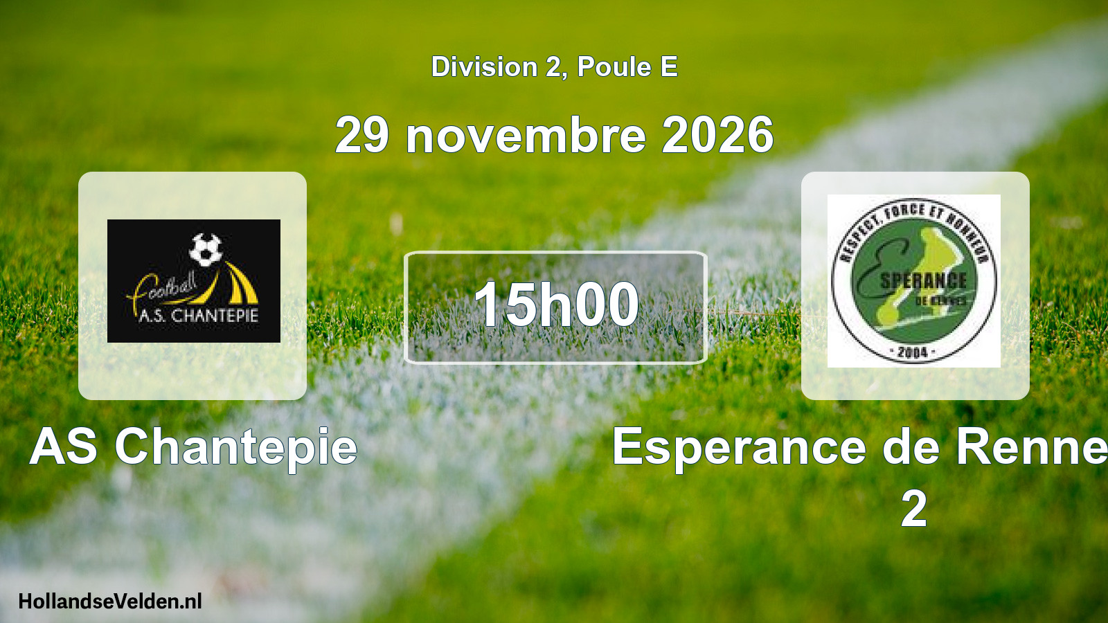 Scheduled Match: AS Chantepie - Esperance de Rennes FC 2 (29 November 2026)