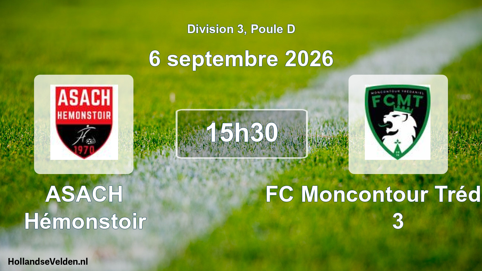 Match programmé: ASACH Hémonstoir - FC Moncontour Trédaniel 3 (6 septembre 2026)