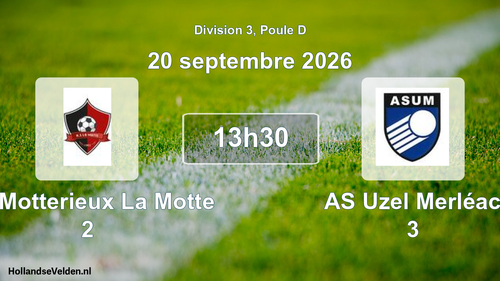 Match programmé: AS Motterieux La Motte 2 - AS Uzel Merléac 3 (20 septembre 2026)