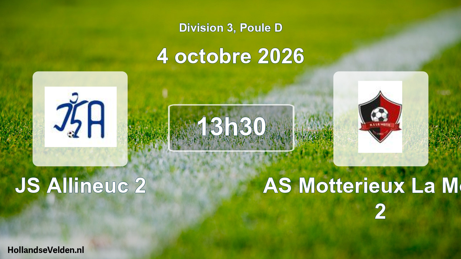 Match programmé: JS Allineuc 2 - AS Motterieux La Motte 2 (4 octobre 2026)
