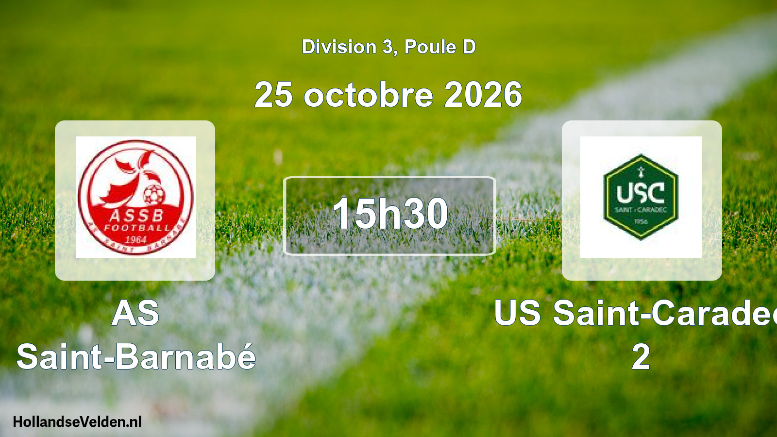Match programmé: AS Saint-Barnabé - US Saint-Caradec 2 (25 octobre 2026)