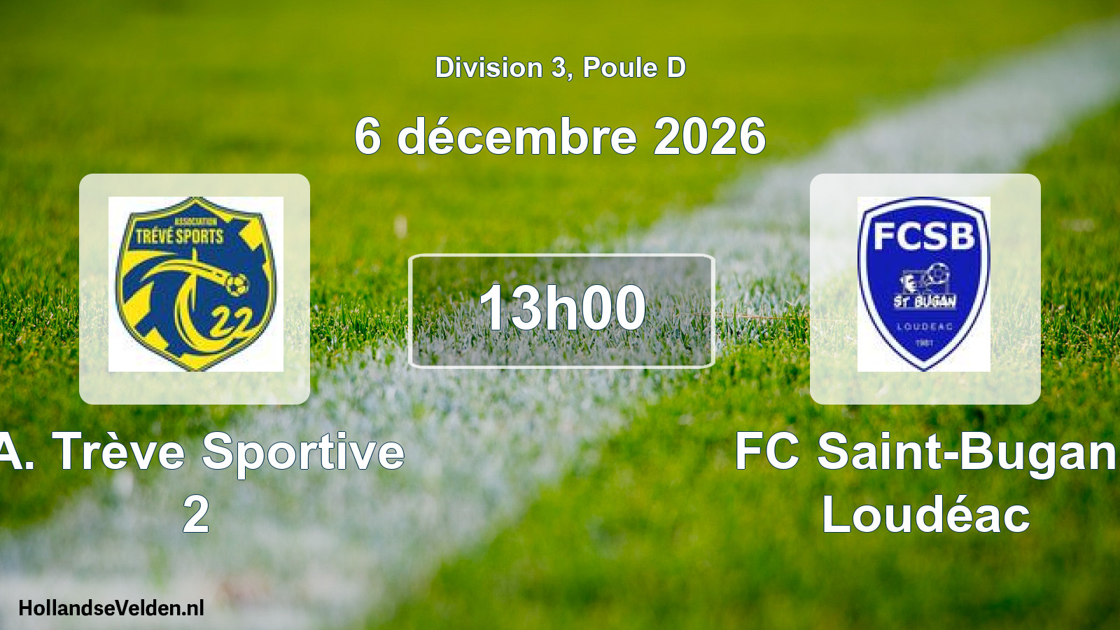 Match programmé: A. Trève Sportive 2 - FC Saint-Bugan Loudéac (6 décembre 2026)