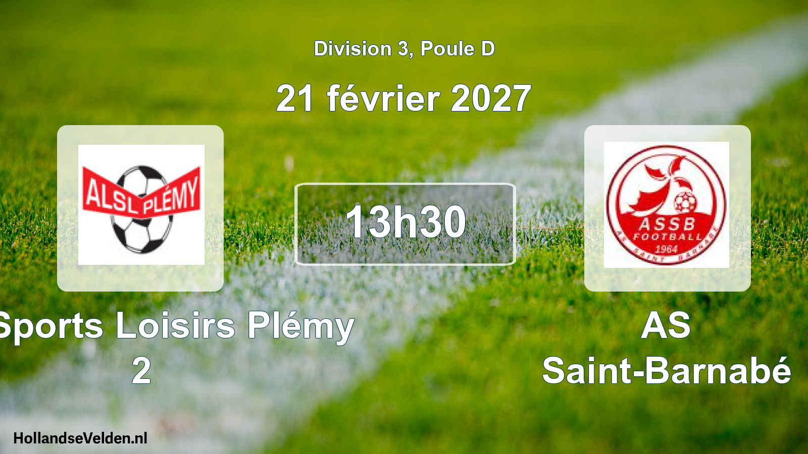 Match programmé: AL Sports Loisirs Plémy 2 - AS Saint-Barnabé (21 février 2027)