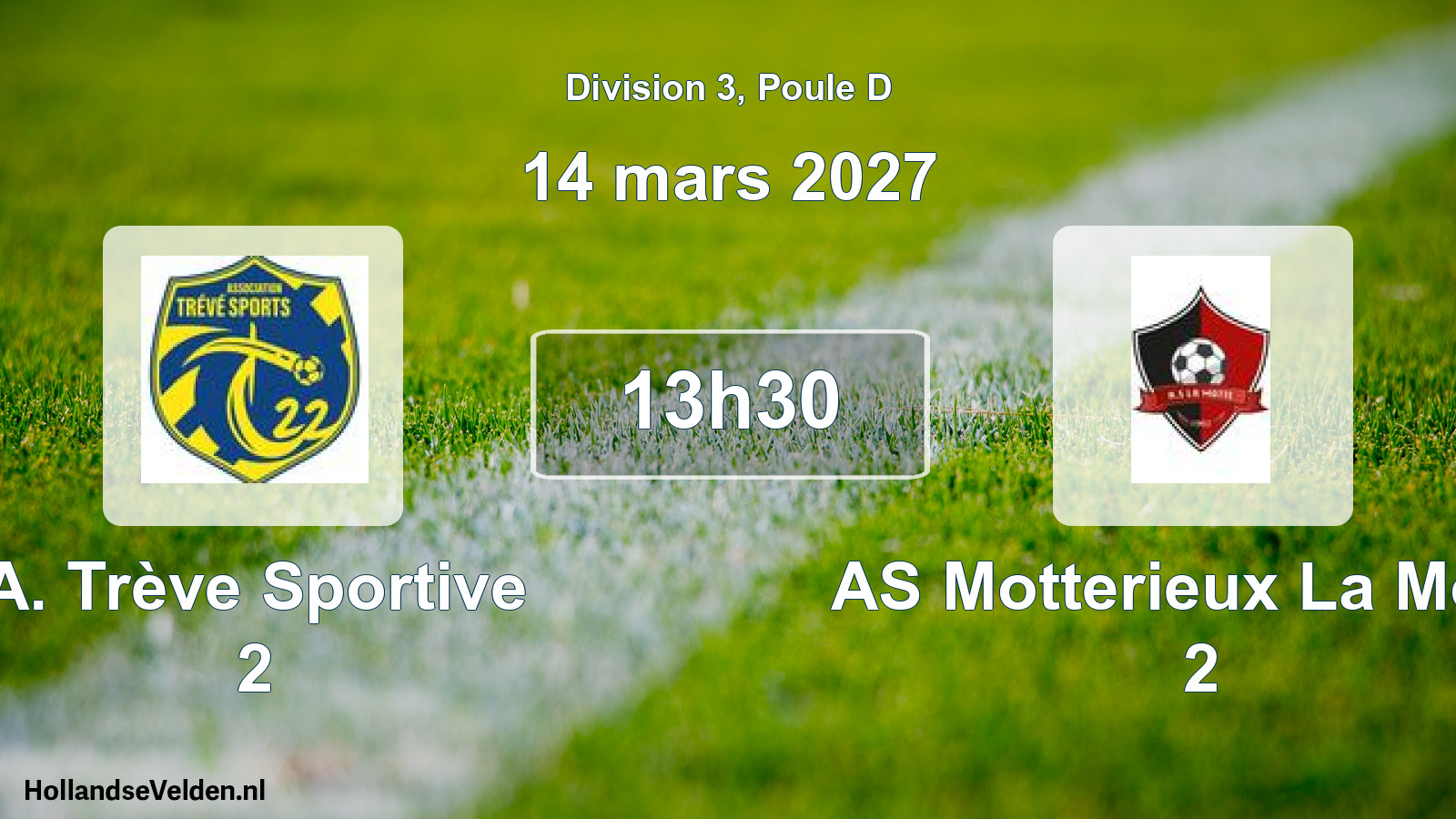 Match programmé: A. Trève Sportive 2 - AS Motterieux La Motte 2 (14 mars 2027)