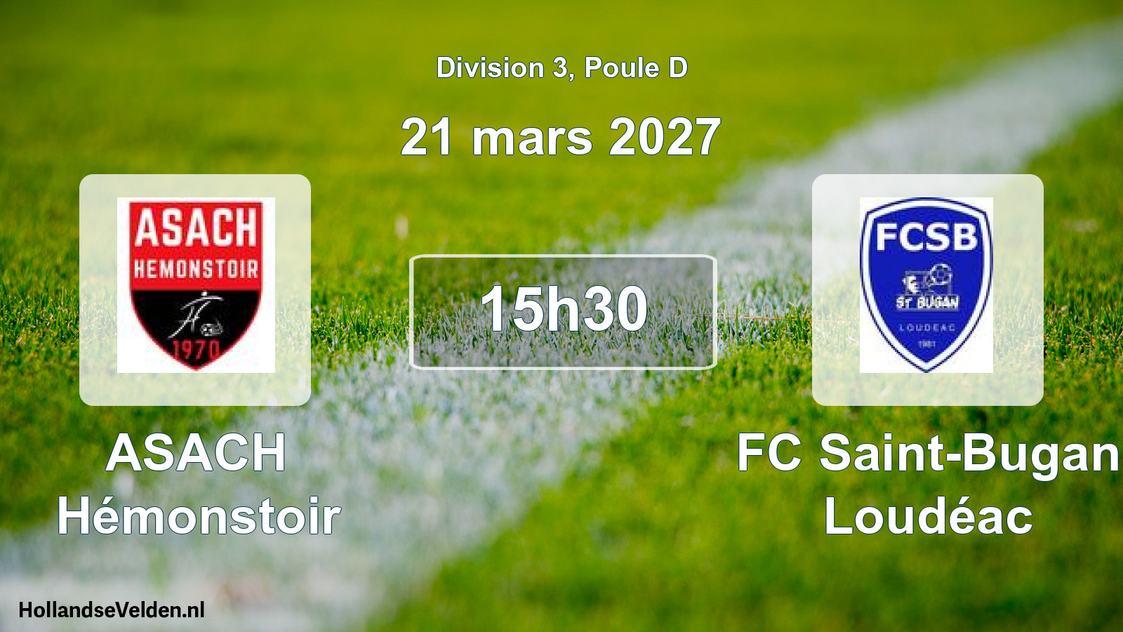 Match programmé: ASACH Hémonstoir - FC Saint-Bugan Loudéac (21 mars 2027)