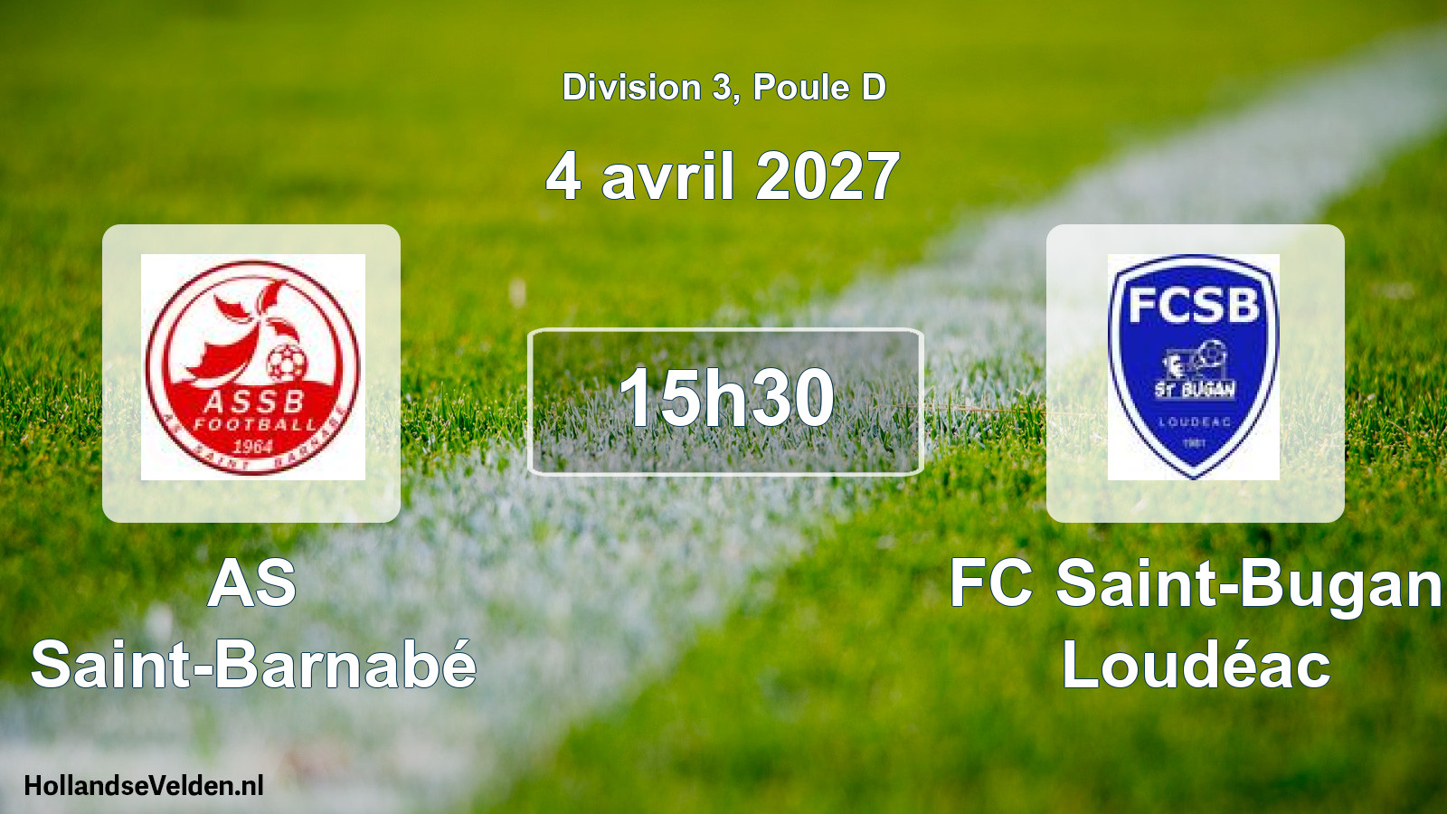 Match programmé: AS Saint-Barnabé - FC Saint-Bugan Loudéac (4 avril 2027)