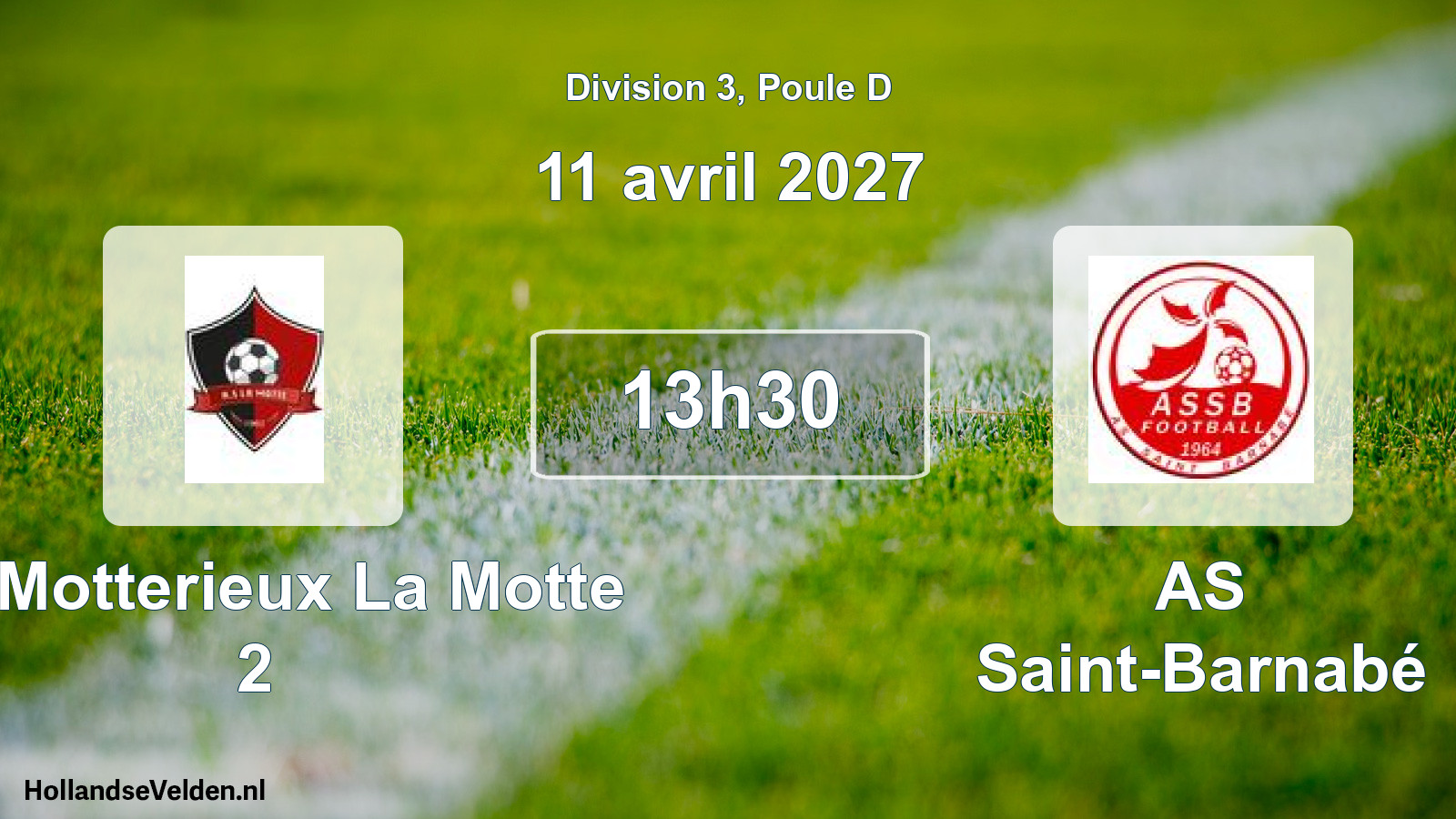 Match programmé: AS Motterieux La Motte 2 - AS Saint-Barnabé (11 avril 2027)