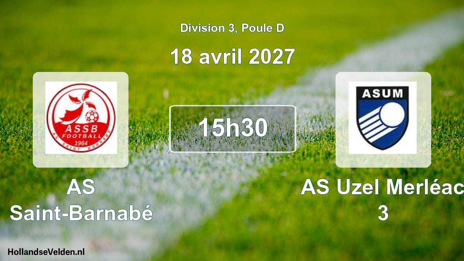 Match programmé: AS Saint-Barnabé - AS Uzel Merléac 3 (18 avril 2027)