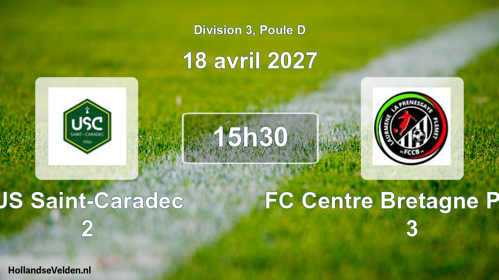 Match programmé: US Saint-Caradec 2 - FC Centre Bretagne Plémét 3 (18 avril 2027)
