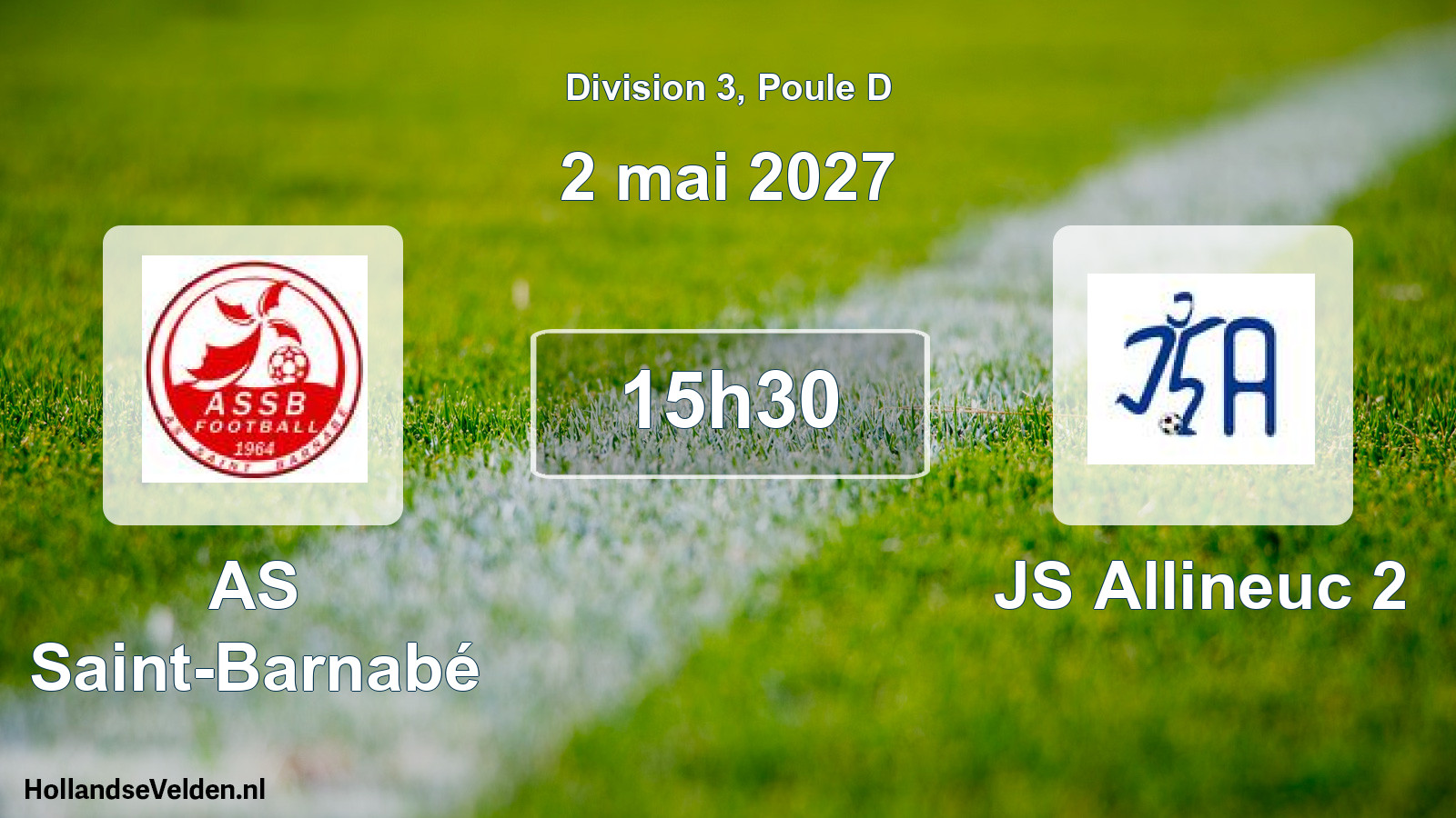 Match programmé: AS Saint-Barnabé - JS Allineuc 2 (2 mai 2027)