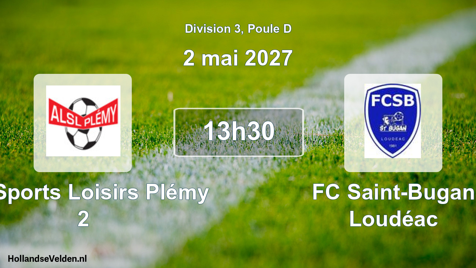 Geplande wedstrijd: AL Sports Loisirs Plémy 2 - FC Saint-Bugan Loudéac (2 mei 2027)