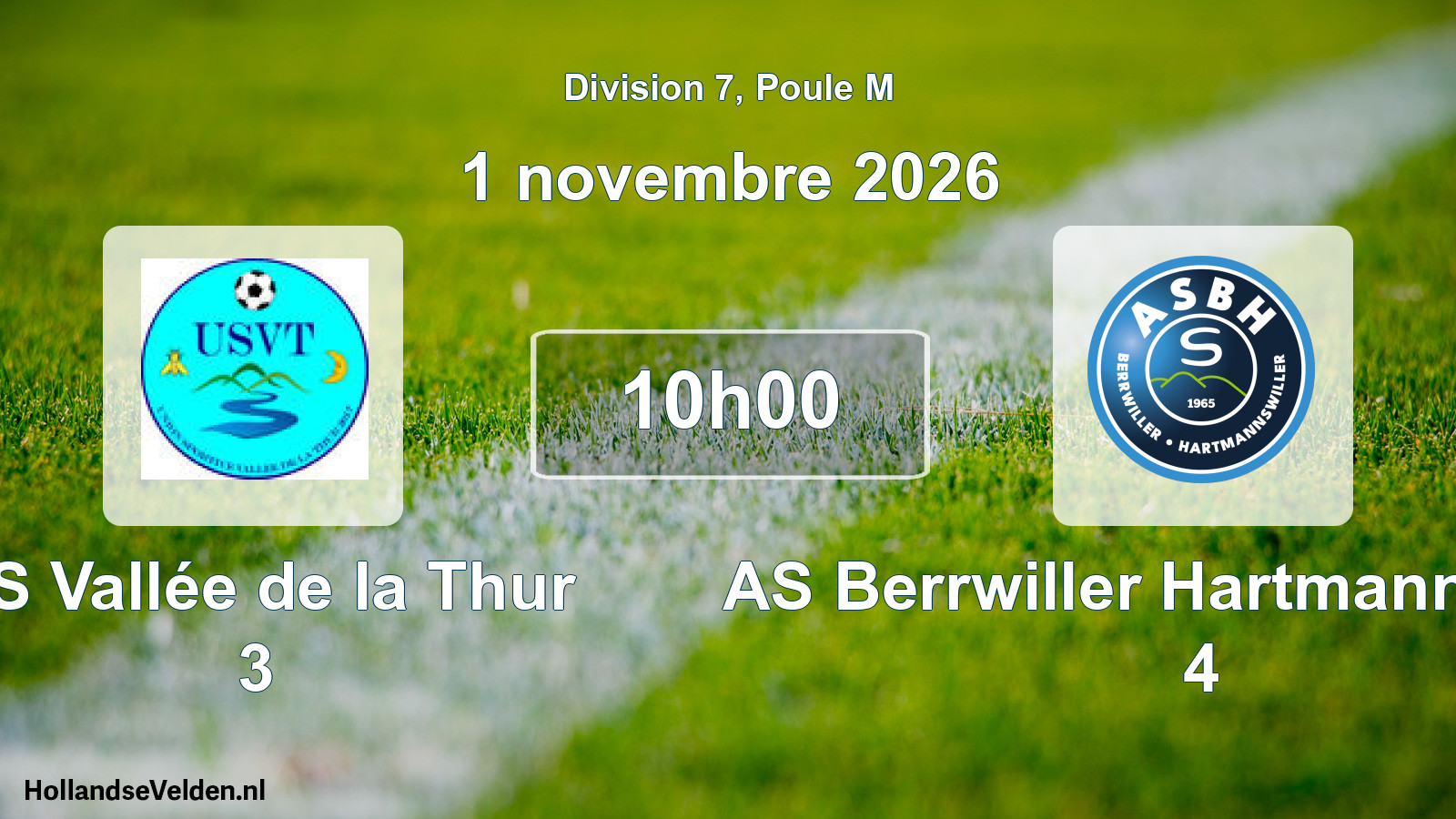 Scheduled Match: US Vallée de la Thur 3 - AS Berrwiller Hartmannswiller 4 (1 November 2026)