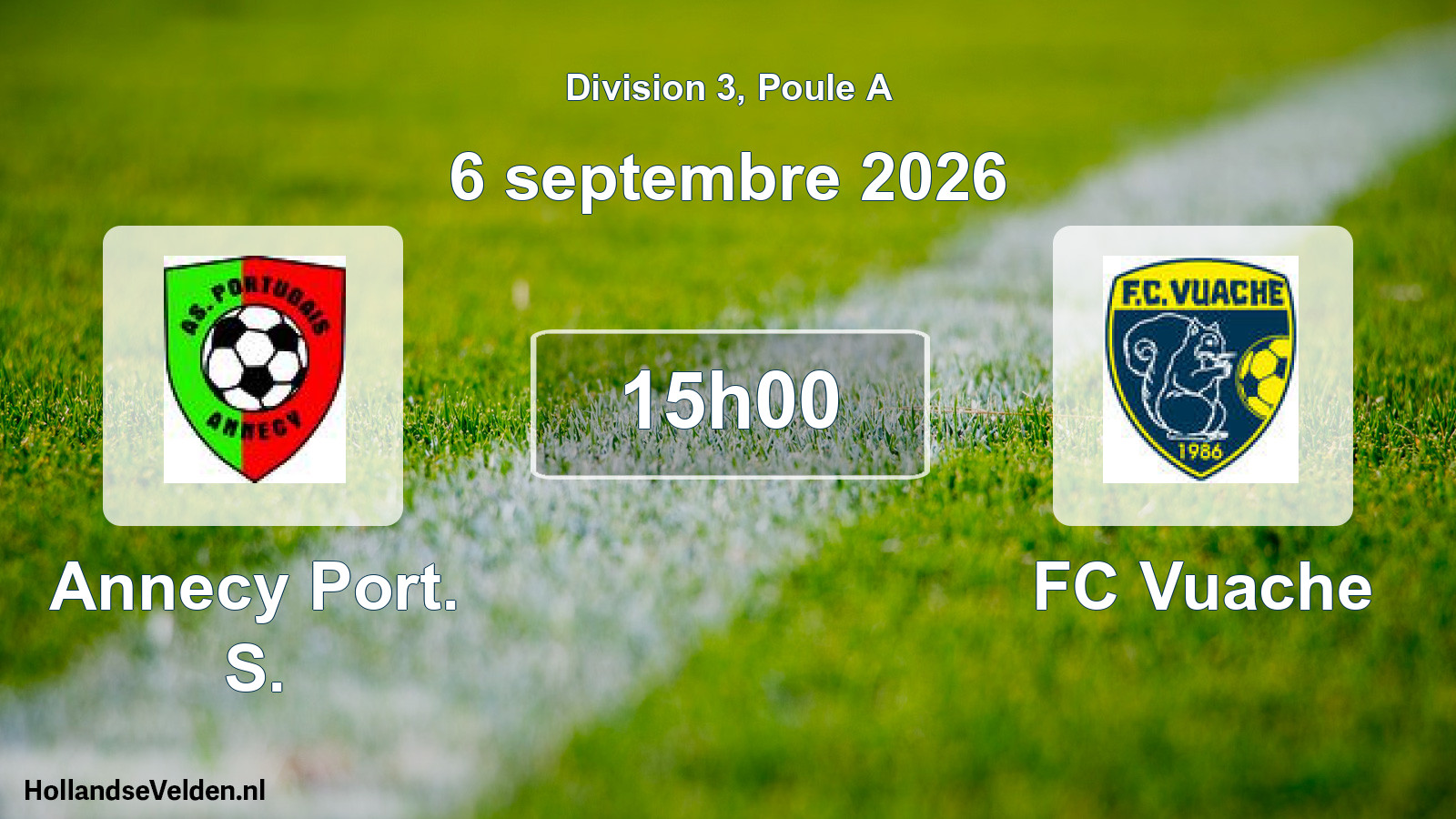 Match programmé: Annecy Port. S. - FC Vuache (6 septembre 2026)