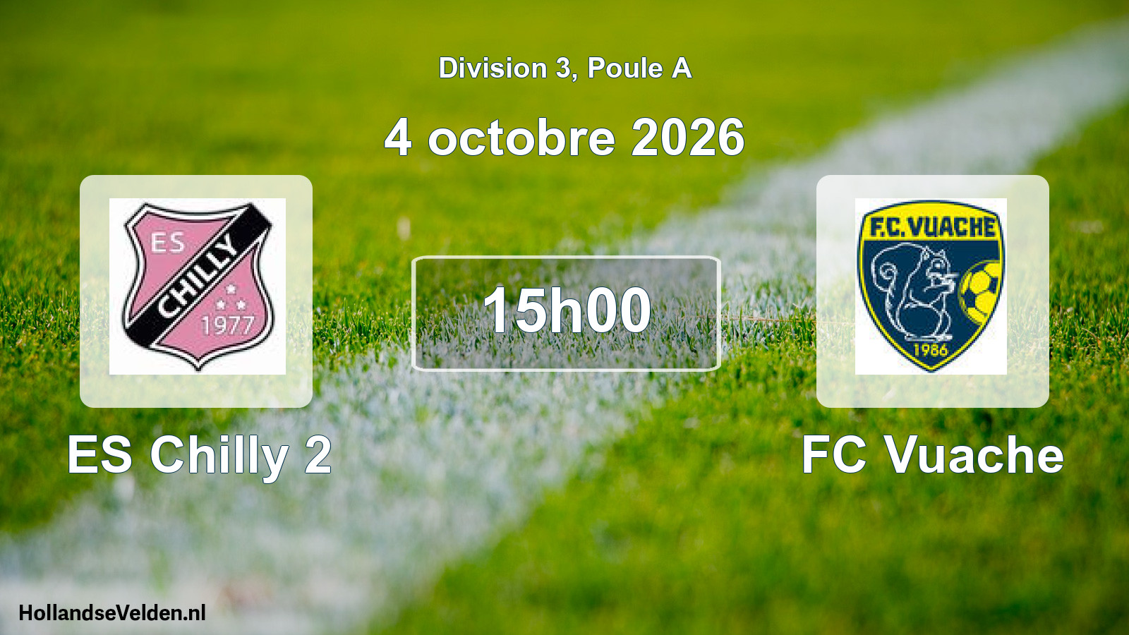 Match programmé: ES Chilly 2 - FC Vuache (4 octobre 2026)