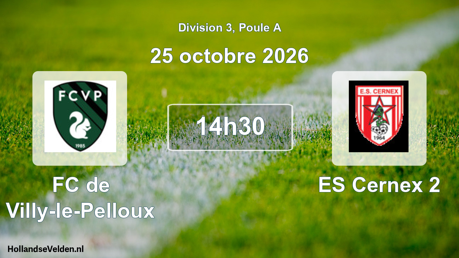 Scheduled Match: FC de Villy-le-Pelloux - ES Cernex 2 (25 October 2026)