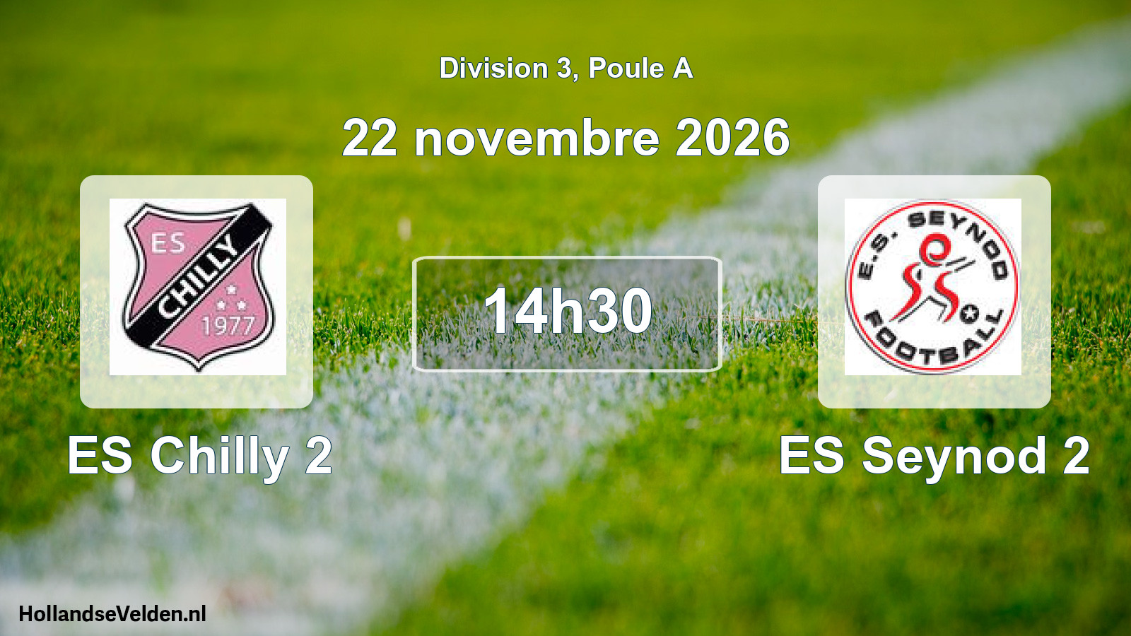 Match programmé: ES Chilly 2 - ES Seynod 2 (22 novembre 2026)