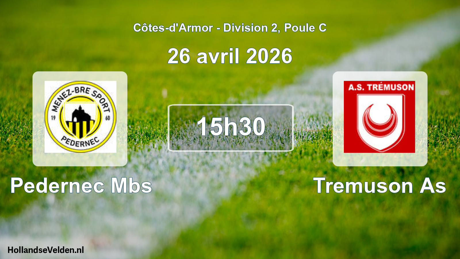 Geplande wedstrijd: Pedernec Mbs - Tremuson As (26 april 2026)