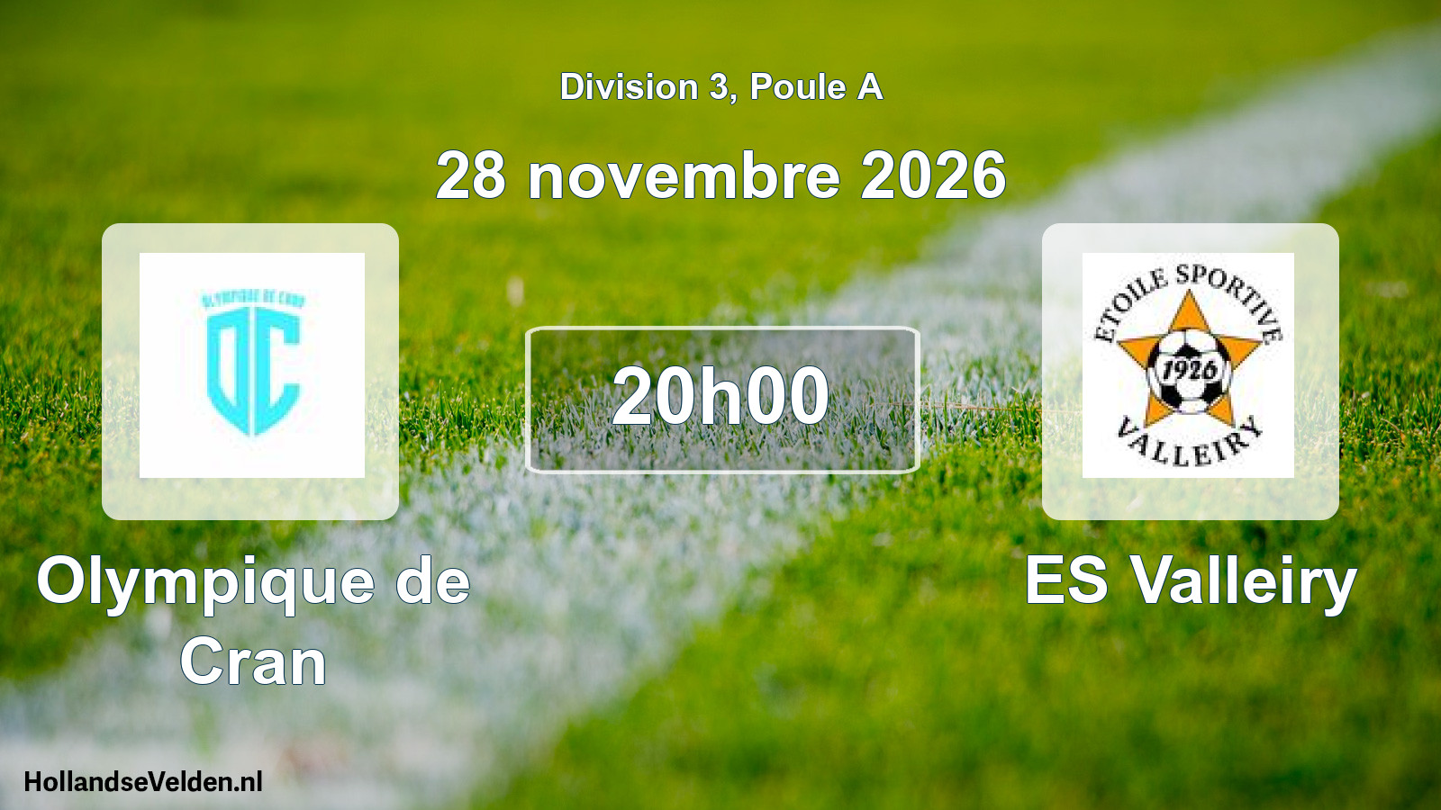Match programmé: Olympique de Cran - ES Valleiry (28 novembre 2026)