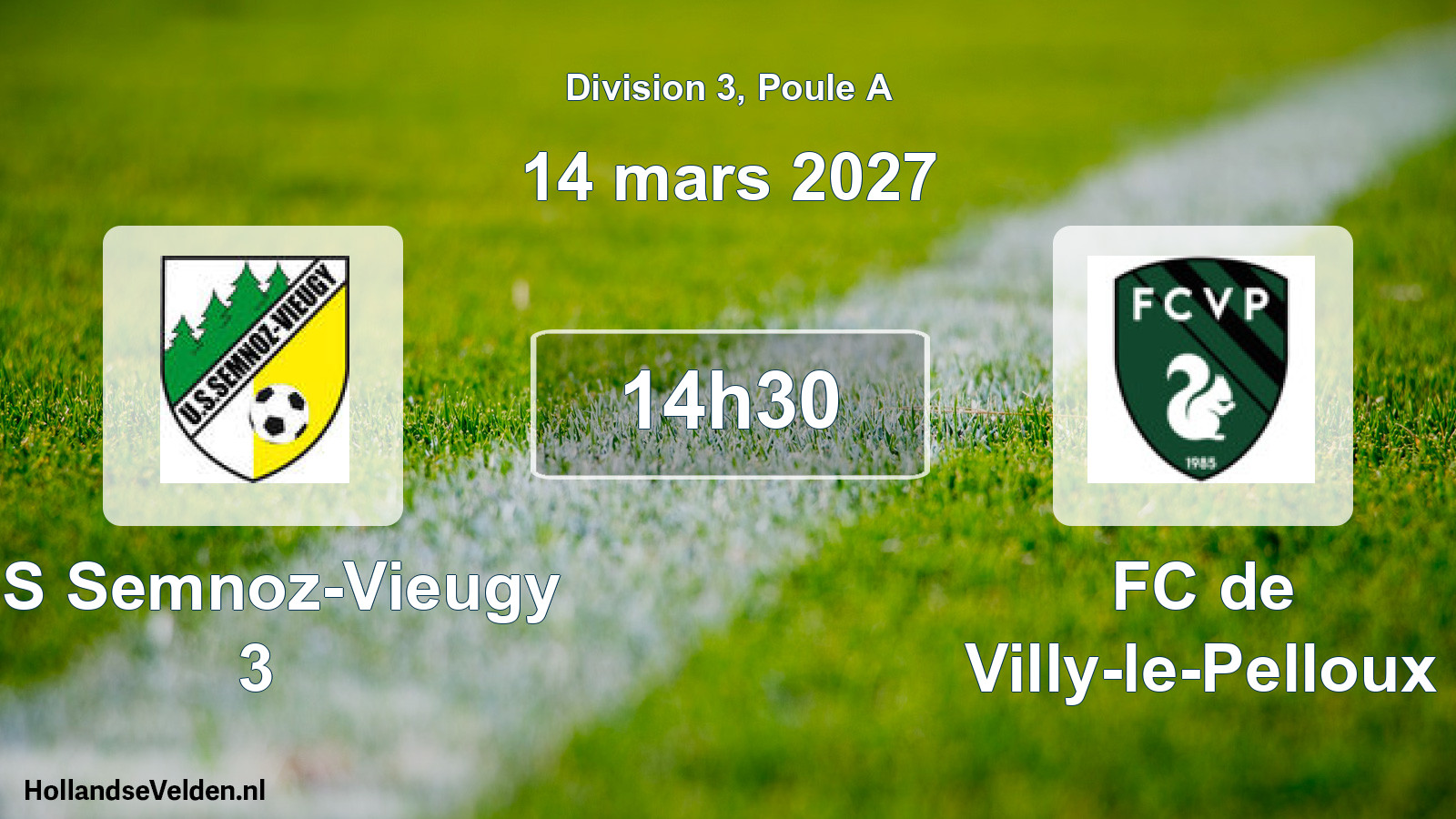 Match programmé: US Semnoz-Vieugy 3 - FC de Villy-le-Pelloux (14 mars 2027)